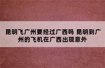 昆明飞广州要经过广西吗 昆明到广州的飞机在广西出现意外